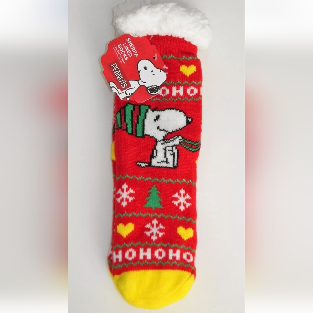 Peanuts SNOOPY Sherpa Lined Socks (One Size Fits Most) Soft, Non-Slip NWT - Picture 3 of 3